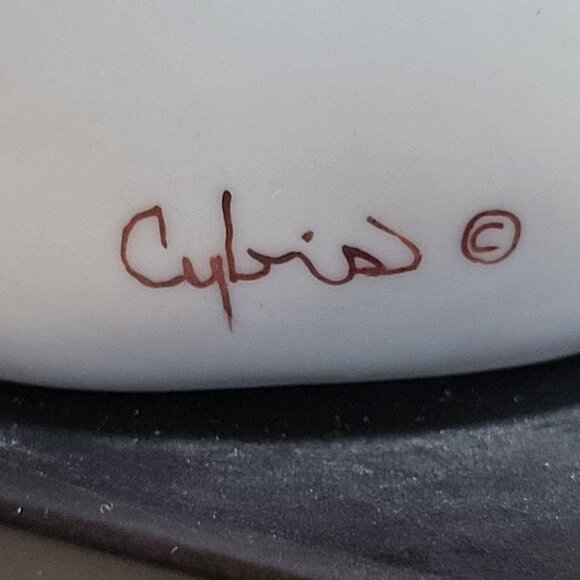 Vintage Cybis Porcelain Figurine Madonna Queen of Angels Wood Base Signed - Picture 8 of 10